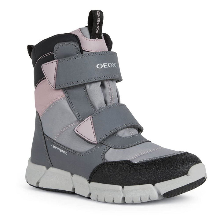 Geox Mädchen J Flexyper Girl B Ab Stiefeletten 28 EU Grey Pink, 28 EU Grey Pink