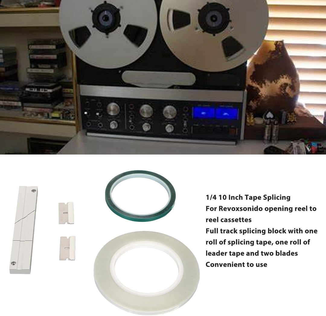 Bandspleissblock-Set, Kompaktes, Längenverstellbares Leader Tape Studio Grade 1/4 10 Zoll Bandspleis