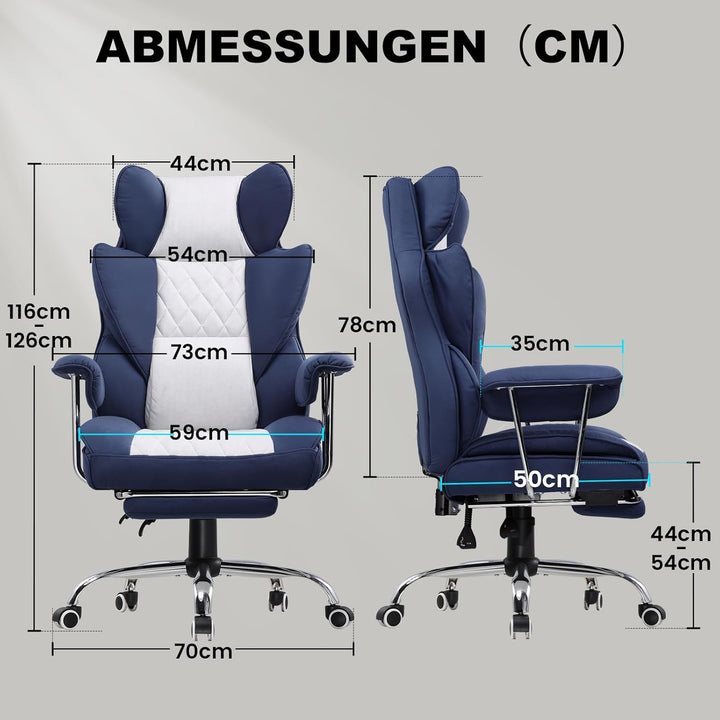 GTPLAYER Gaming Stuhl, Bürostuhl mit Taschenfeder-Lendenwirbelstütze, breiter Büro-Computersessel mi