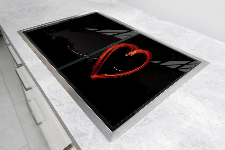 TMK ArtDeko Herdabdeckplatte 2 Teilig 40x52 + 45x52 cm - Spritzschutz Herdabdeckung – Herdschutz aus