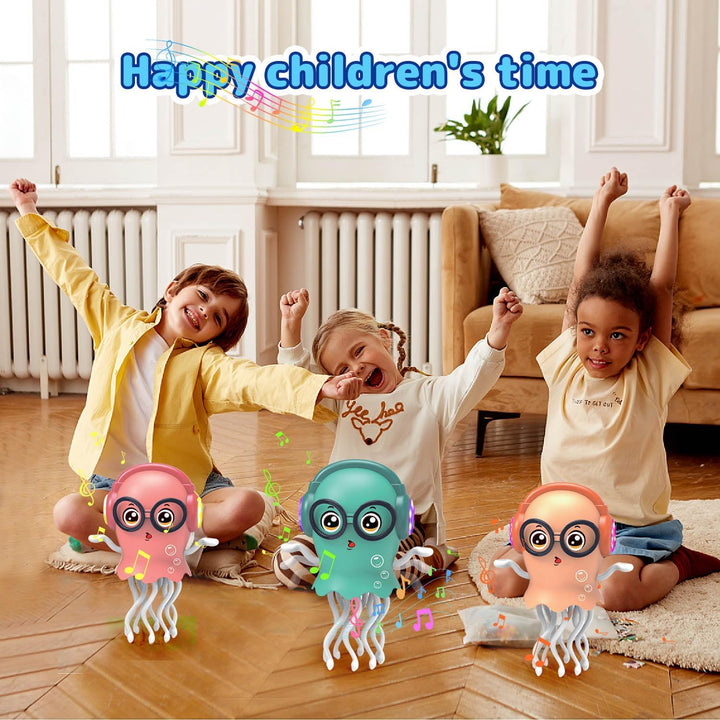 Tanzendes Quallen-Baby Spielzeug, Elektrisches Kriechendes Quallen-Spielzeug, Krabbelspielzeug mit L
