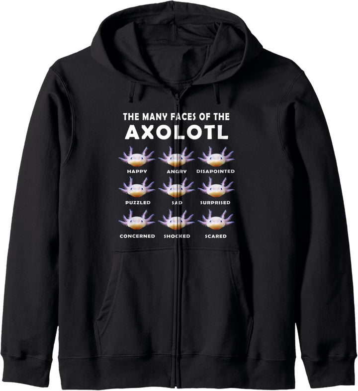 Axolotl Mexican Walking Fish Cute Amphibian Axolotl Faces Kapuzenjacke