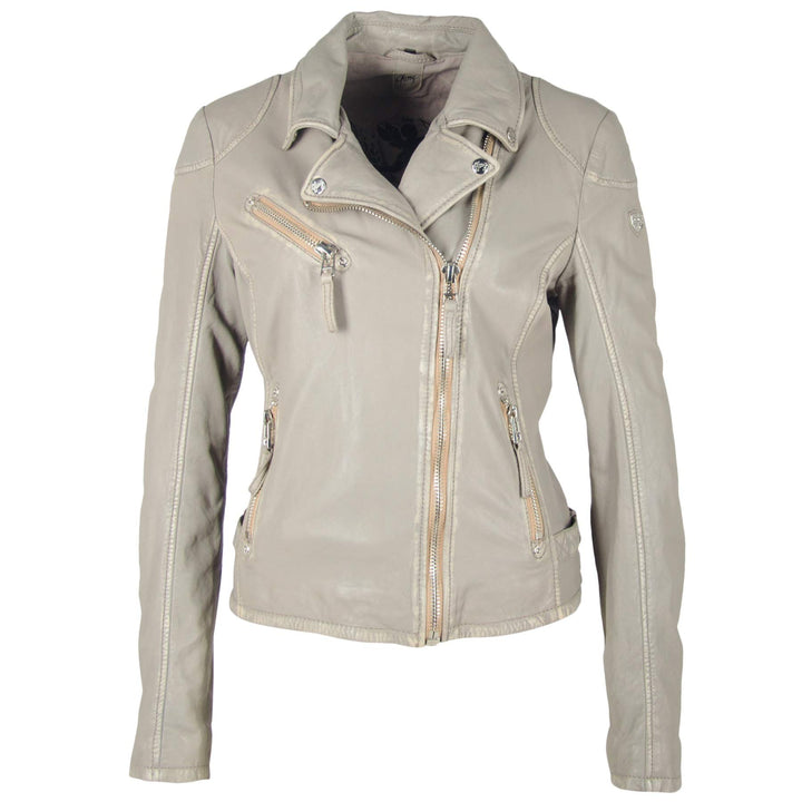 Gipsy Damen Lederjacke PGG LABAGV Reverskragen S Light Grey, S Light Grey
