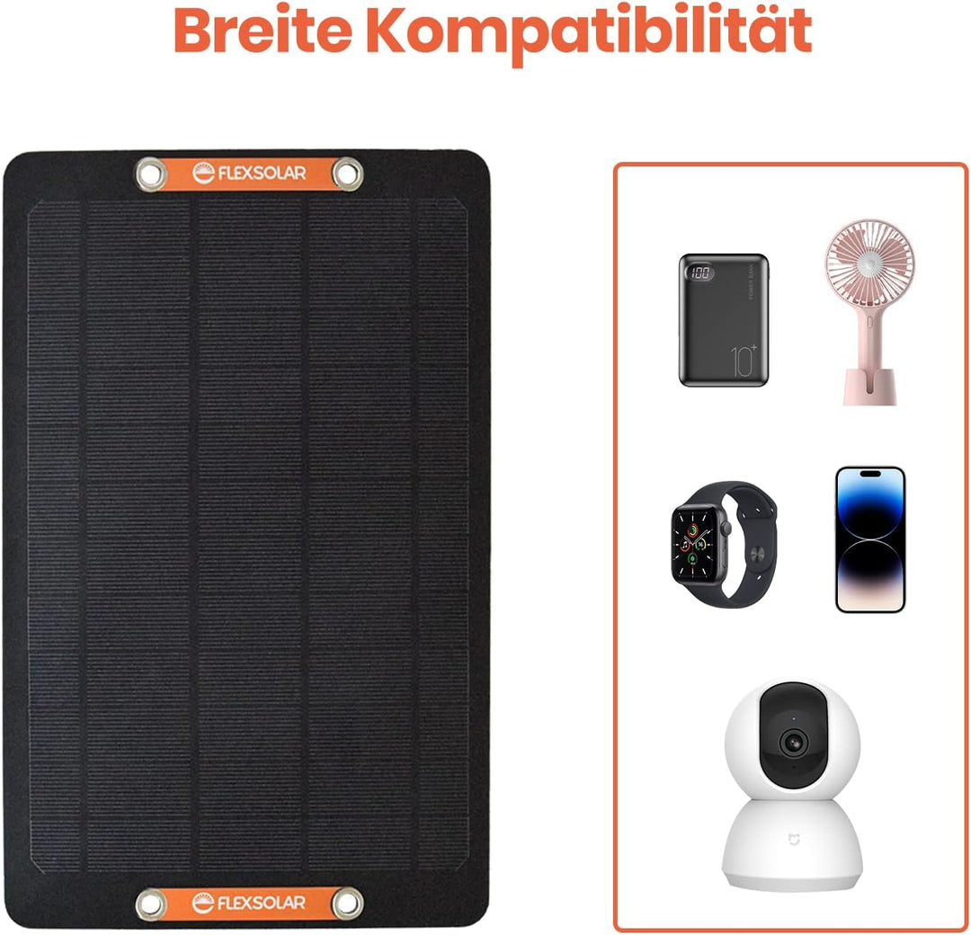 2Pcs SolarPanel mit USB Anschluss, 6W 5V Solarladegerät,IP67 Wasserdichtes USB solar Charger für DIY