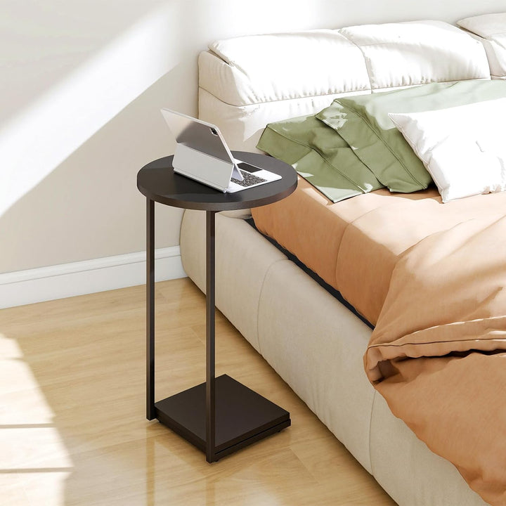 HDANI C-förmiger Beistelltisch Runder Couchtisch Sofatisch Nachttisch Nachttisch Laptoptisch, Metall