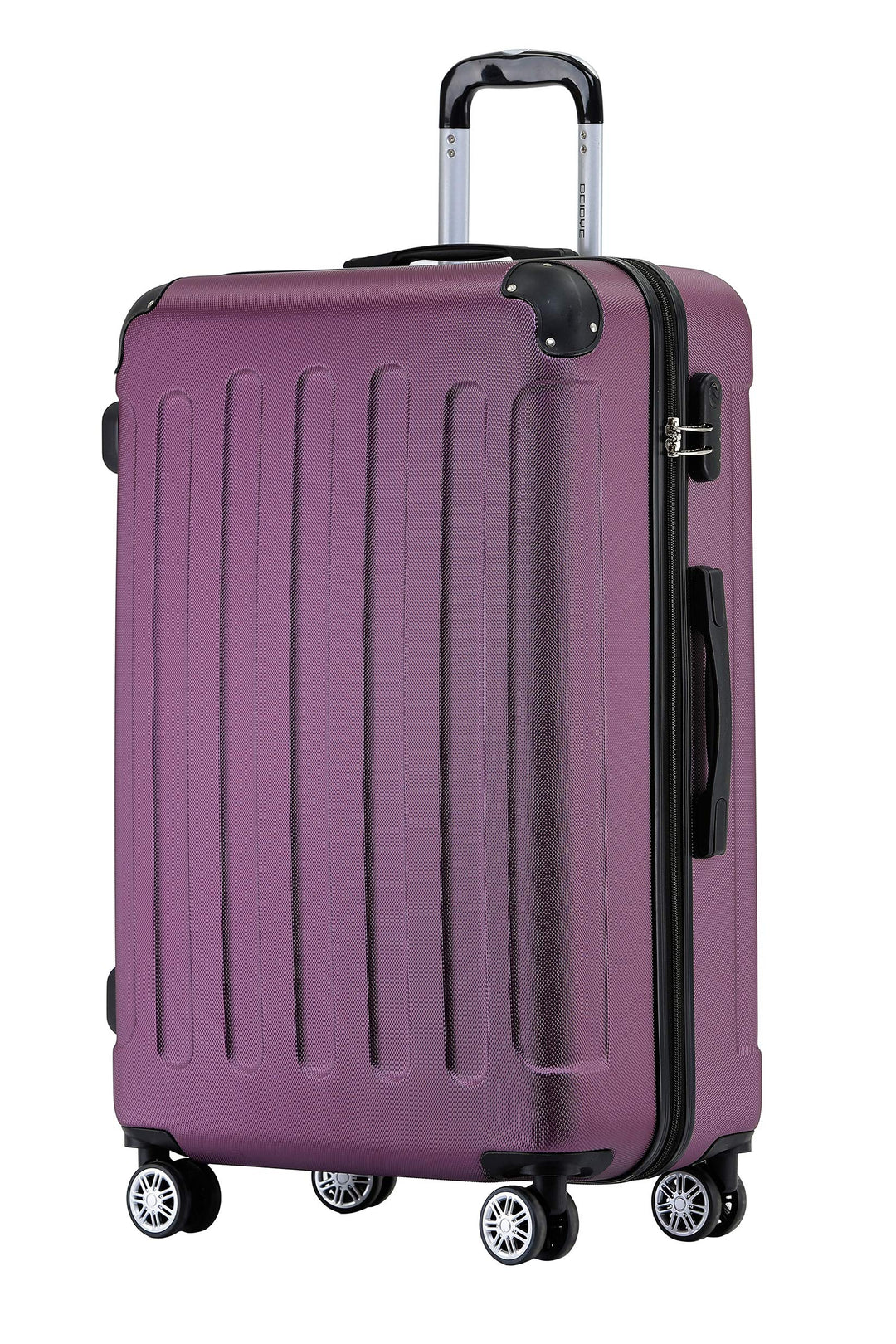 BEIBYE Zwillingsrollen Hardcase Reisekoffer Koffer Trolleys Hartschale in XL-L-M in 14 Farben (Viole