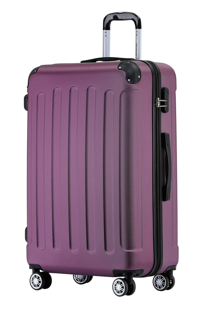 BEIBYE Zwillingsrollen Hardcase Reisekoffer Koffer Trolleys Hartschale in XL-L-M in 14 Farben (Viole