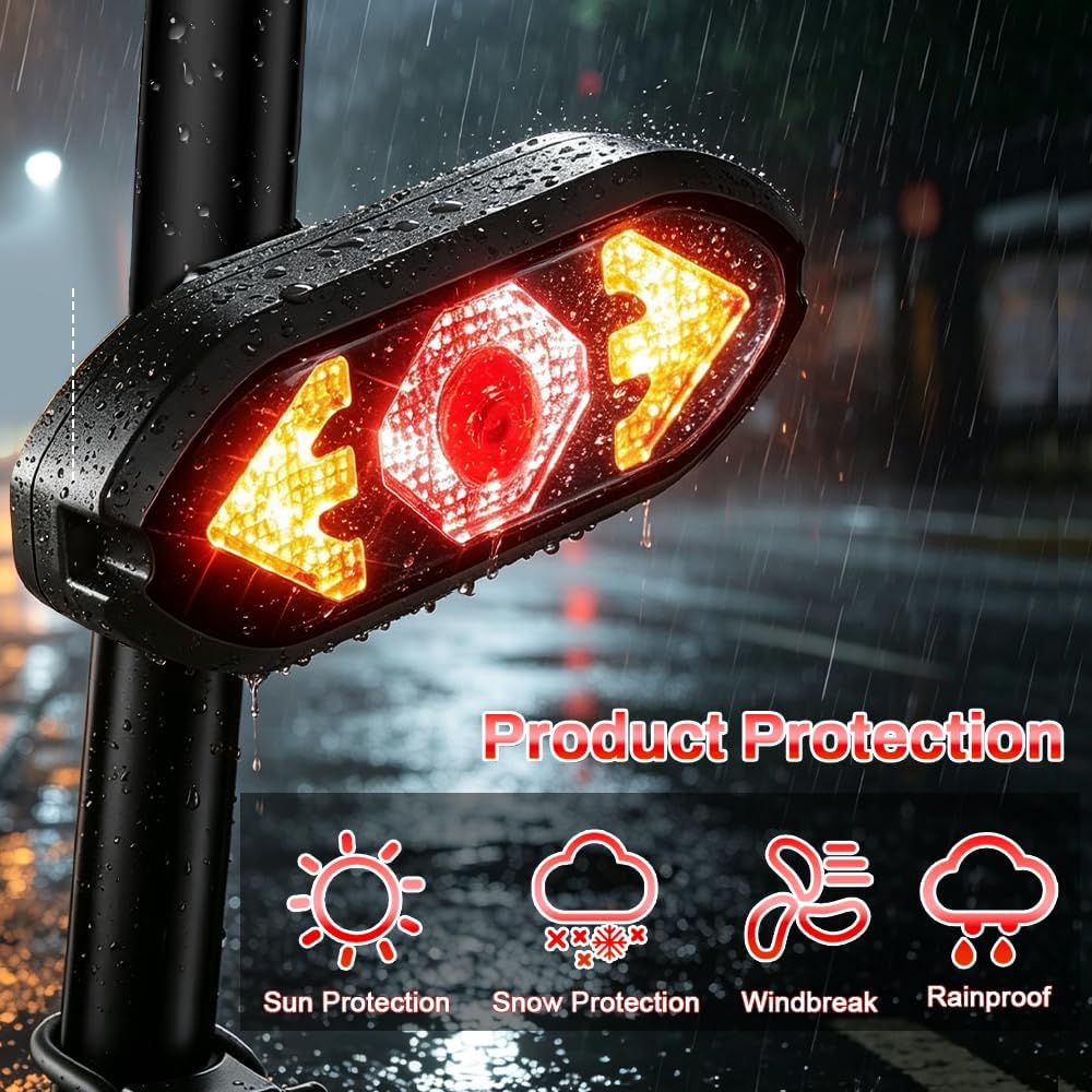 Blinker E Scooter Nachrüsten Set, Lenkergriffe für Elektroroller mit Integrierten Blinkern, IPX4 USB