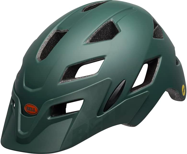 BELL Unisex Jugend Sidetrack Child Fahrradhelm Einheitsgrösse Matte Dark Green/Orange, Einheitsgröss