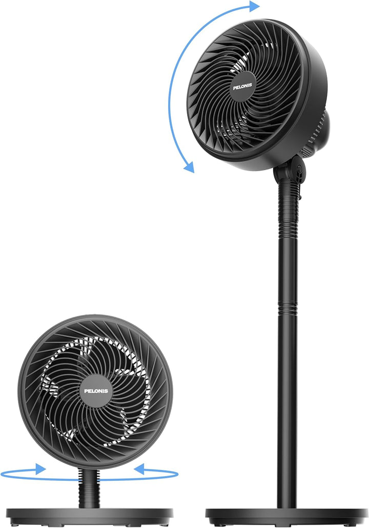 Pelonis 4 fach Höhenverstellbarer Säulenventilator Ultra Leiser Oscillierender Ventilator mit 90° Sc