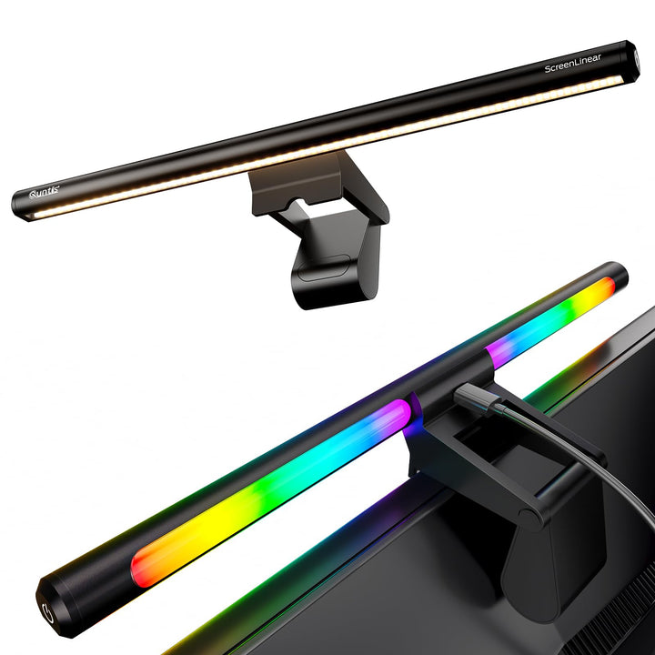 Quntis Computer Monitor Lampe mit Gaming Deko RGB Hintergrundbeleuchtung, Monitor Light Bar mit Touc