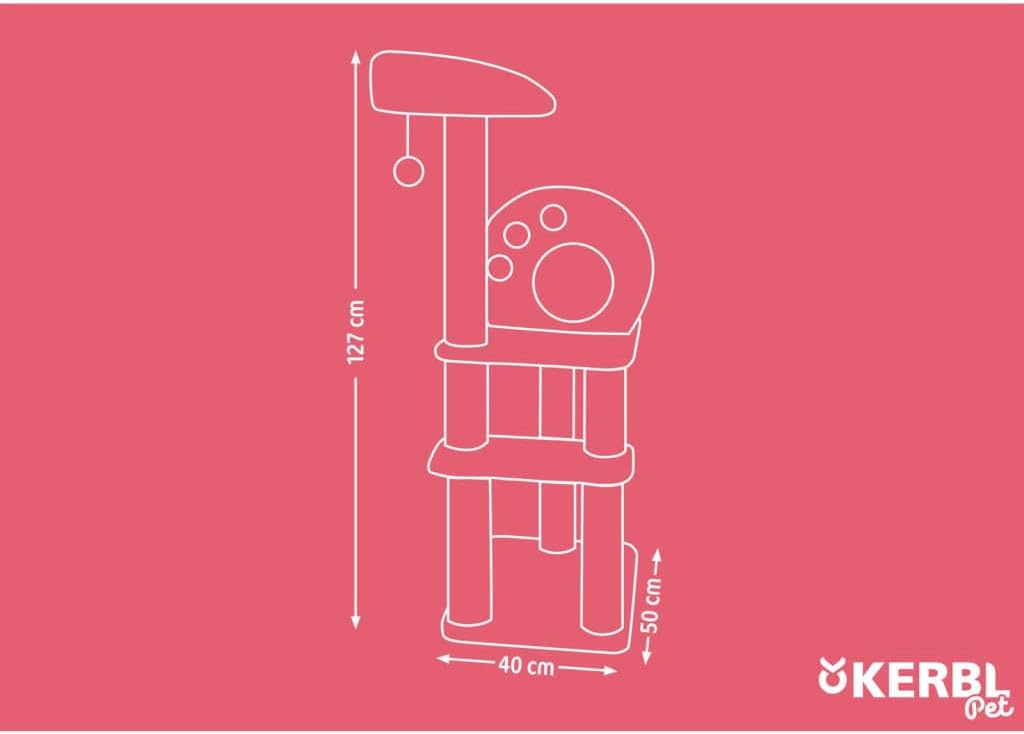 Kerbl Kratzbaum PLANET X, 50 x 40 x 127 cm, braun/beige