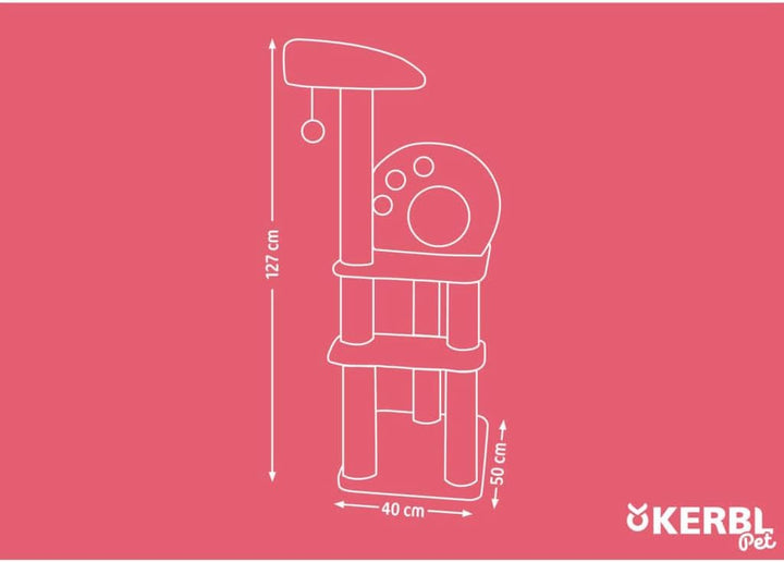 Kerbl Kratzbaum PLANET X, 50 x 40 x 127 cm, braun/beige