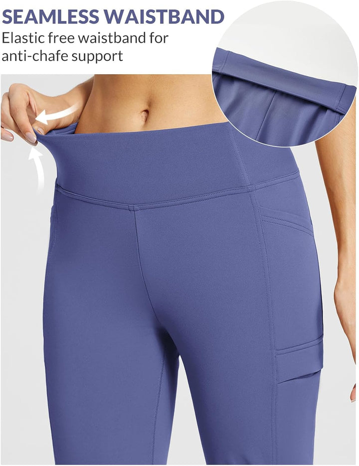 baleaf Damen Thermohosen mit Taschen Flare Leggings Hohe Taille Bootcut Thermo Leggings Sweatpants W