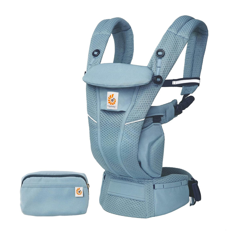 Ergobaby Omni Breeze Babytrage für Neugeborene ab Geburt bis 20kg, 4 Positionen SoftFlex Mesh Ergono