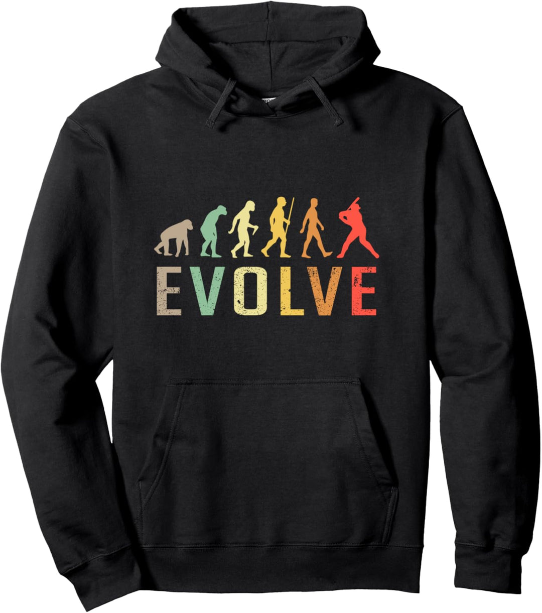 Baseball Evolution Vintage Funny Design Pullover Hoodie