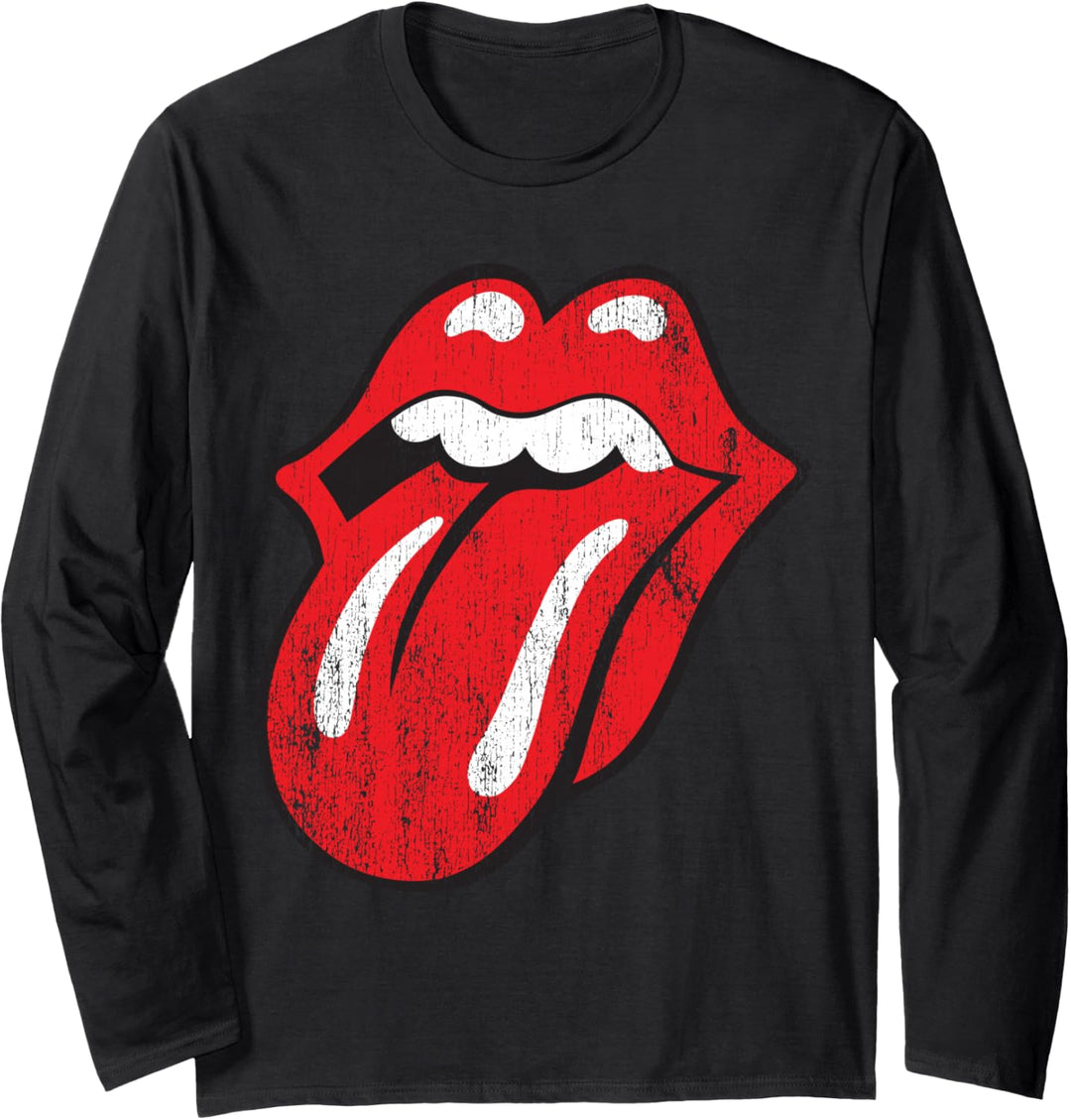 Rolling Stones Offizielle Zunge im Used-Look Langarmshirt