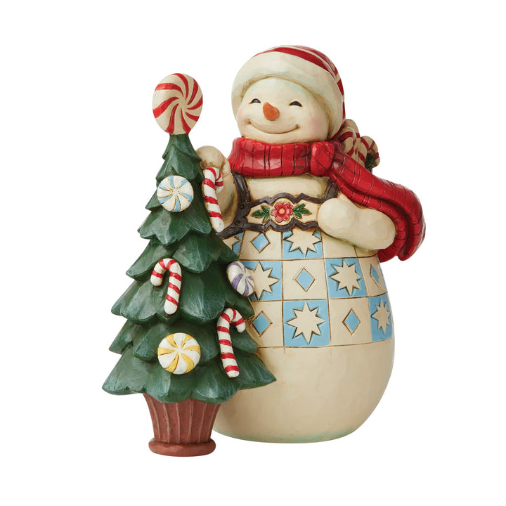 Enesco Jim Shore Schneemann mit Zuckerstange, Baumhalle Mark Exklusive süsse Weihnachtstraditionen