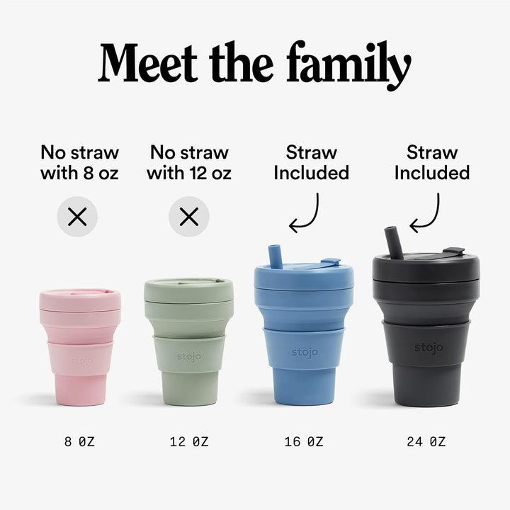 Stojo Collapsible Pocket Cup, Silikon, schwarz, 5 x 13 cm, Schwarz