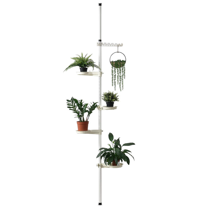 [en.casa] Teleskop Blumenregal 110 - 305 cm - Pflanztreppe Blumentreppe Pflanzenregal Regal bis zu 8