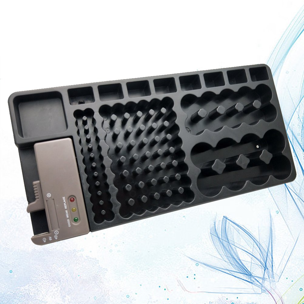 OUNONA Herausnehmbare Batterie Tester Akku Organizer Storage Box Case Halterung mit Schlitz Rack H?l