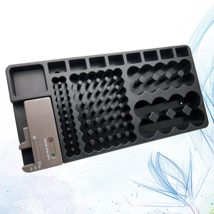 OUNONA Herausnehmbare Batterie Tester Akku Organizer Storage Box Case Halterung mit Schlitz Rack H?l