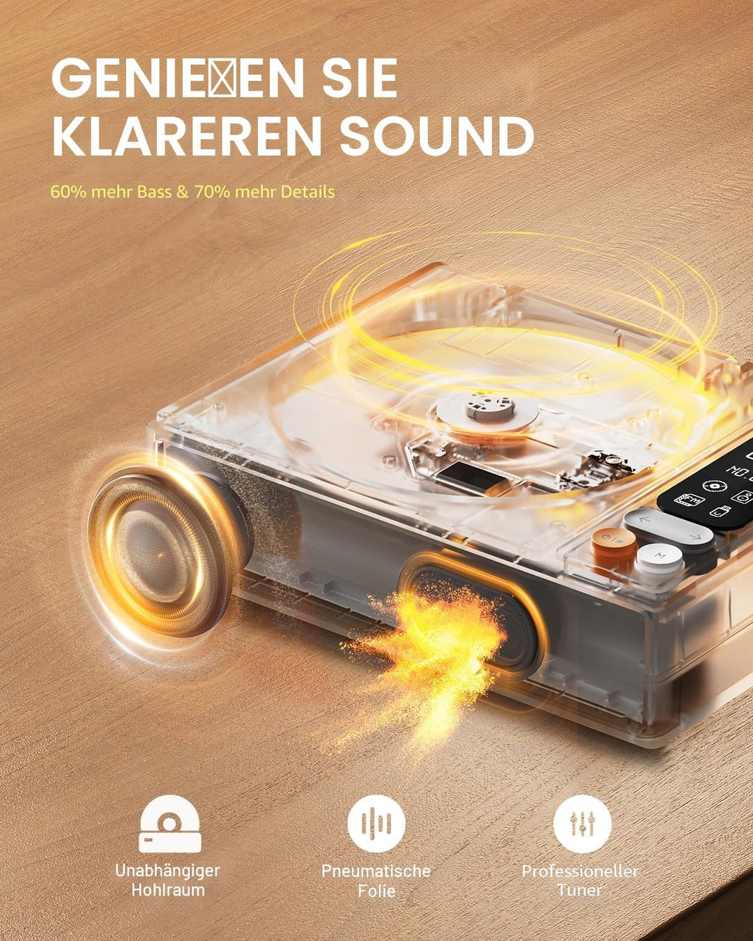 CD Player Tragbar, Leapwell Tragbarer CD Player mit Lautsprecher Bluetooth CD-Player mit Fernbedienu