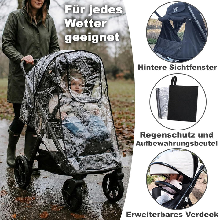 Spacely Buggy bis 25kg - Leichter Reisebuggy klein zusammenklappbar mit Liegefunktion | Kinderwagen