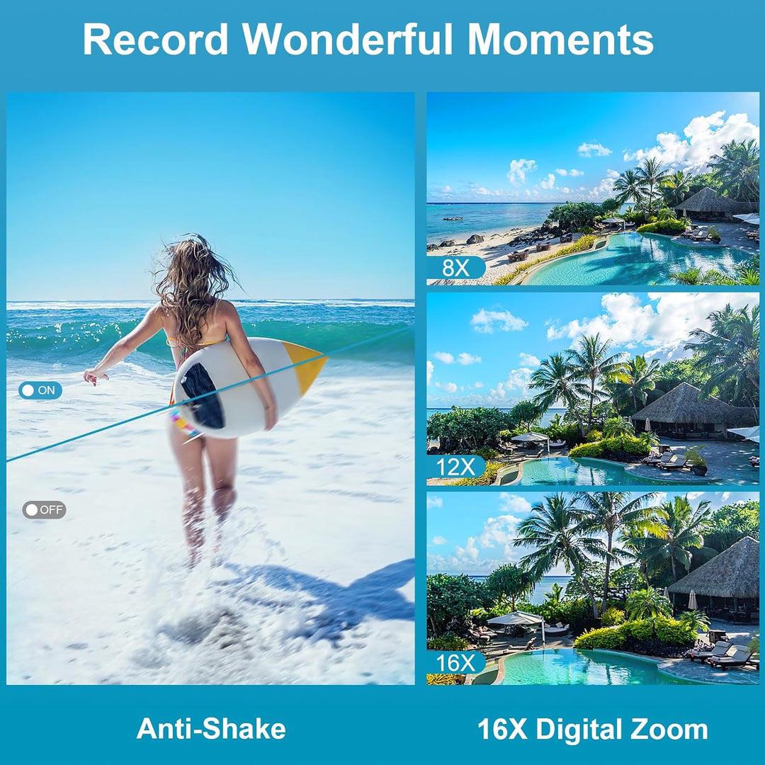 Unterwasserkamera, Yixinxin Digitalkamera wasserdichte UHD 4K 64MP Autofocus mit Einer 32GB Karte Se