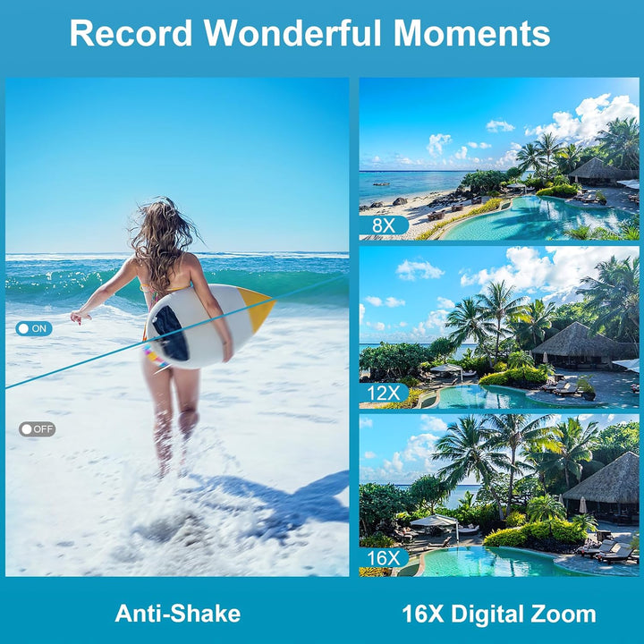 Unterwasserkamera, Yixinxin Digitalkamera wasserdichte UHD 4K 64MP Autofocus mit Einer 32GB Karte Se