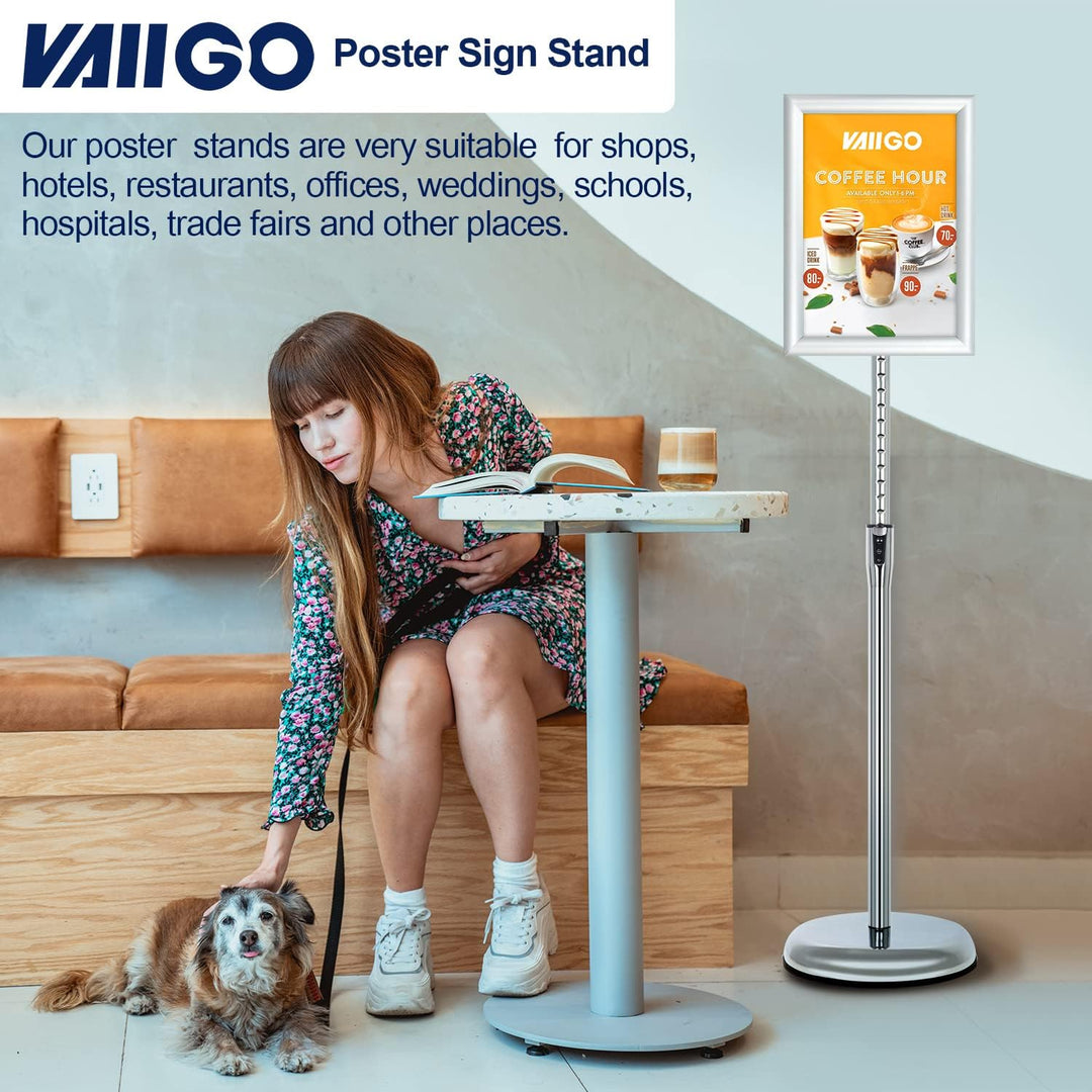 VAIIGO Infoständer Höhenverstellbar Aluminium DIN A4 Plakatständer Informationsständer Präsentations