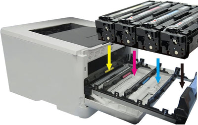 4 Schneider Printware Toner | 35% höhere Reichweite | kompatibel für HP 305A für HP Laserjet M351A P