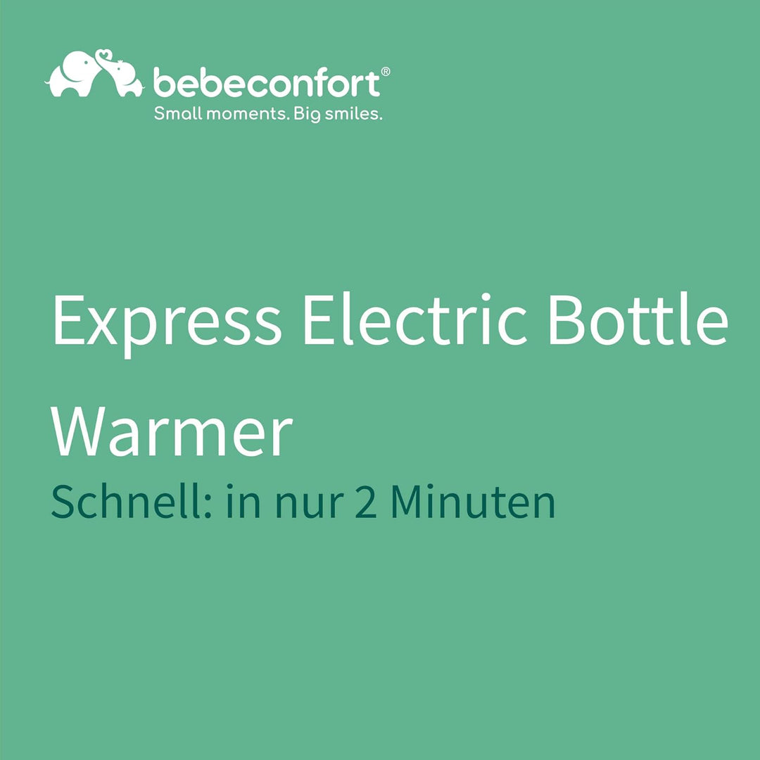 Bebeconfort Express Elektrischer Flaschenwärmer, Flaschenwärmer für Unterwegs und Baby, Weiss & Grün