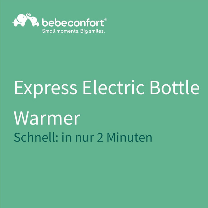 Bebeconfort Express Elektrischer Flaschenwärmer, Flaschenwärmer für Unterwegs und Baby, Weiss & Grün