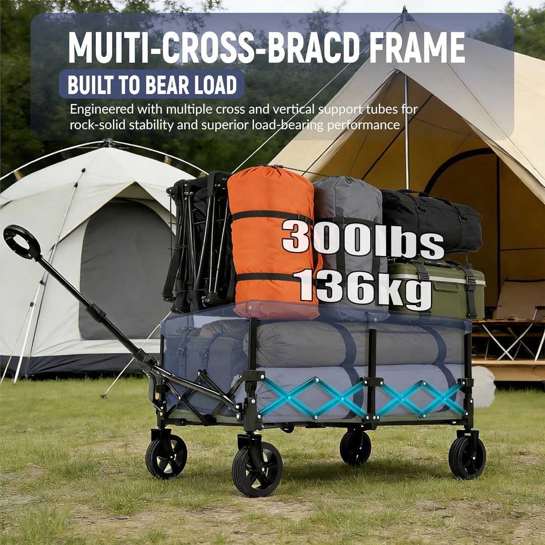OUTSIDER Bollerwagen faltbar 165L – Campingwagen mit 136kg Tragfähigkeit, klappbarer Strandwagen mit