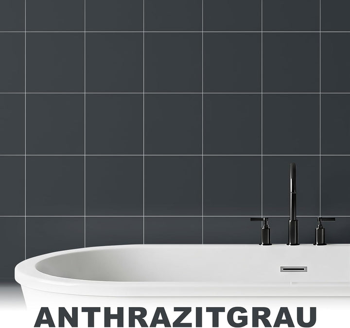 WO-WE 2K Fliesenlack MATT Anthrazitgaru RAL 7016 Boden Wand Fliesenfarbe Bad Küche - 2,5Kg 2.5 kg (1