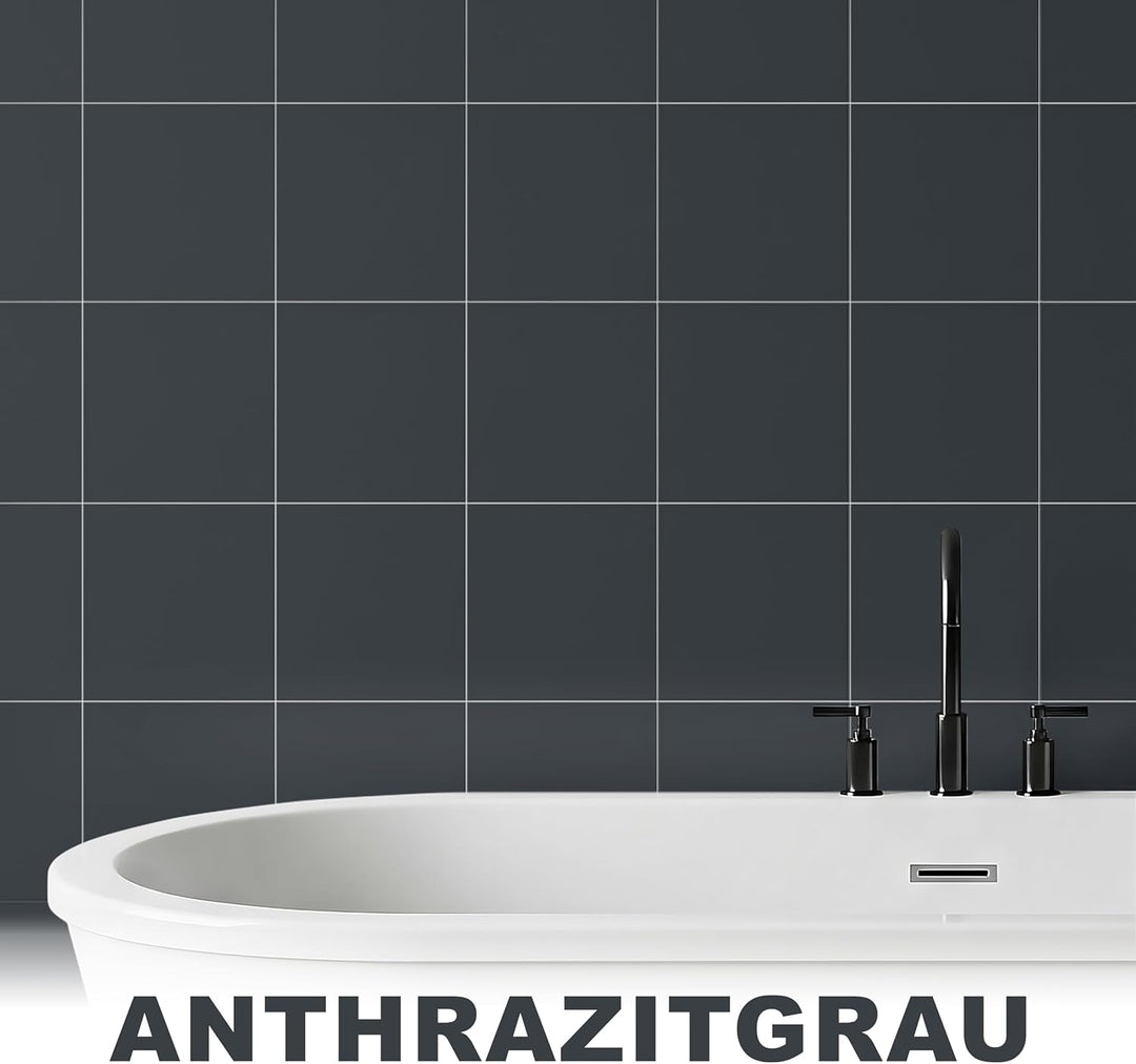 WO-WE 2K Fliesenlack Fliesenfarbe Wand und Bodenfliesen Anthrazit-Grau ähnl. RAL 7016-2,5Kg Anthrazi