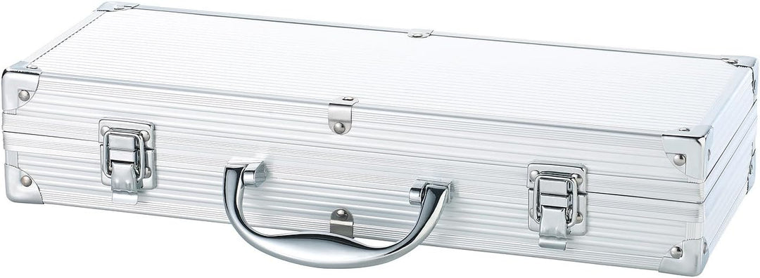 Rosenstein & Söhne Grillkoffer: Edelstahl-Grillbesteck im Aluminium-Koffer (Grillbesteckkoffer, Gril