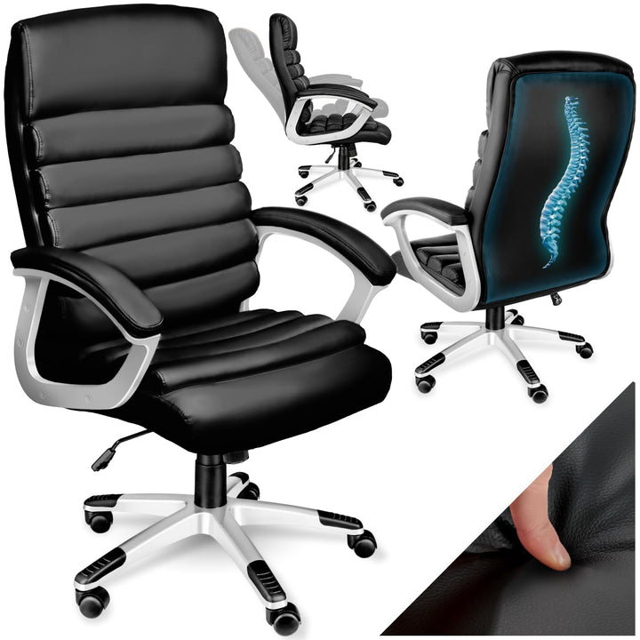 tectake® Design Bürostuhl, Schreibtischstuhl, stufenlos höhenverstellbarer Chefsessel, Arbeitsstuhl