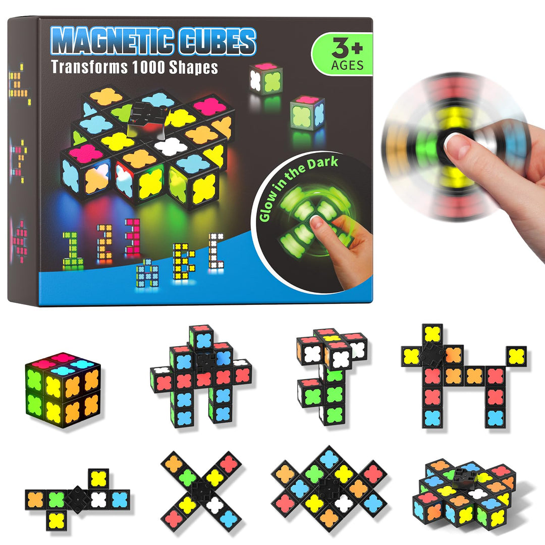 Magnetische Fidget Toys Kinder Teen Erwachsene, Fidget Spinner mit 12 im Dunkeln Leuchtenden Magneti