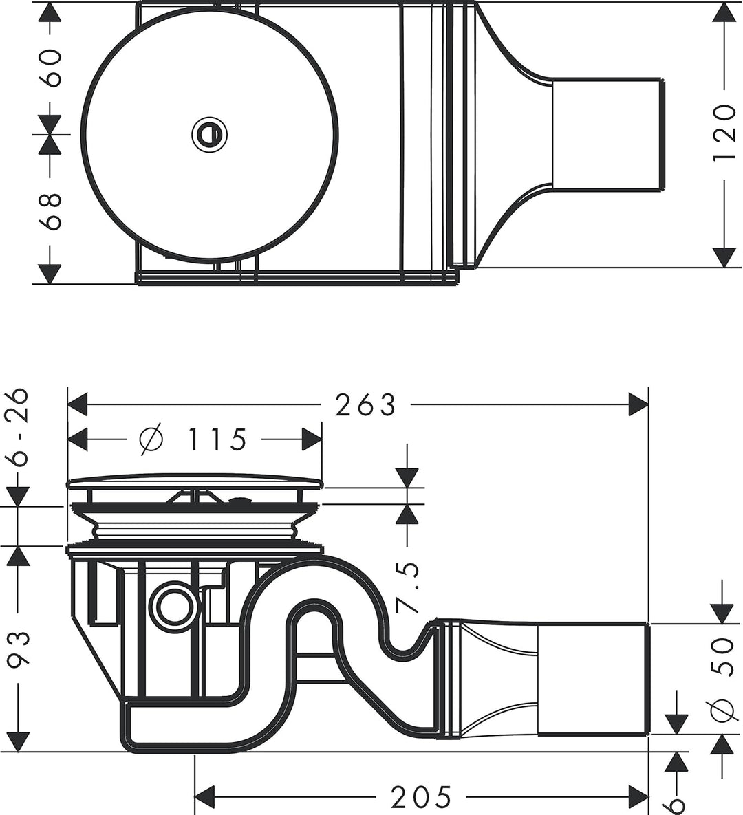 hansgrohe Komplettset für Raindrain'90 XXL Ablaufgarnitur, Chrom