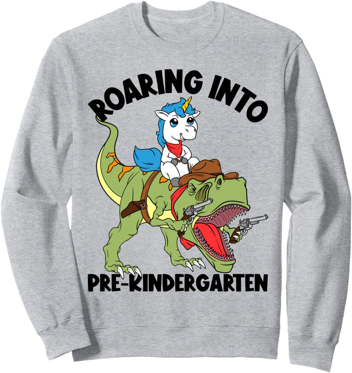 Roaring Into Pre Kindergarten Jungen Dinosaurier Back To School Sweatshirt