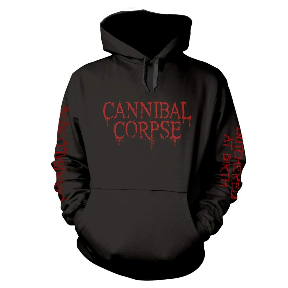 Cannibal Corpse Kapuzenpullover Butchered at Birth 2019 Nue offiziell Herren S Schwarz, S Schwarz