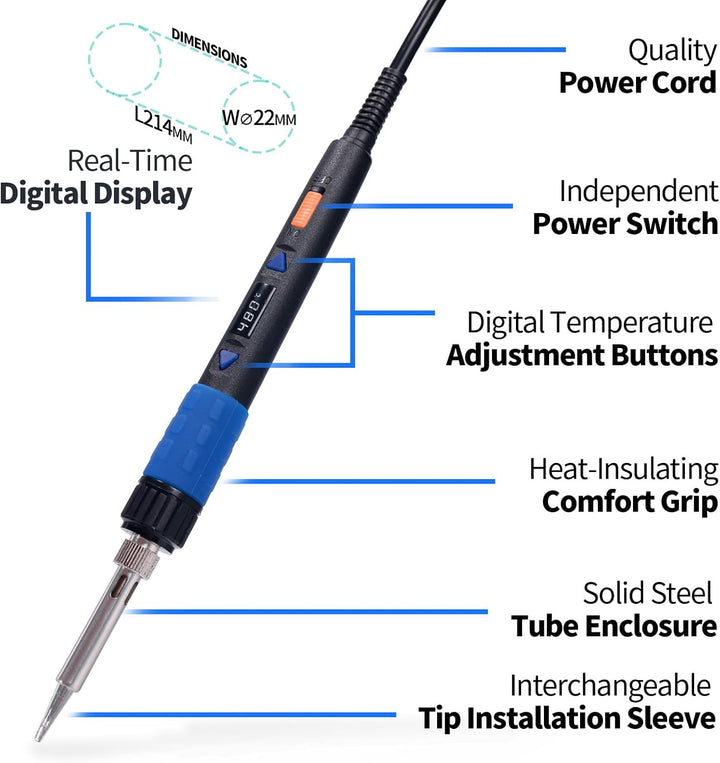 YIHUA 928D-III Tragbares digitales Lötkolben-Set mit Temperaturstabilisierungsfunktion und LED-Displ