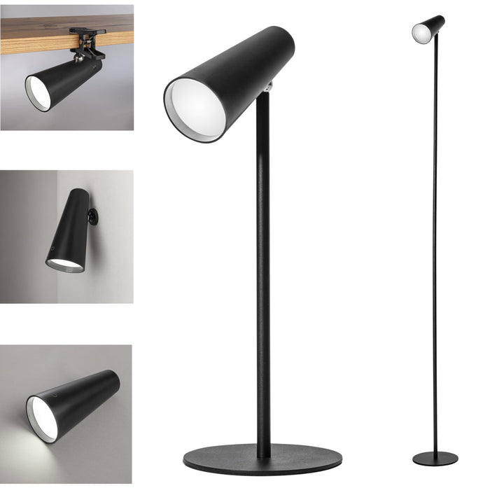 SONNENKERZE 5 IN 1 LED AKKU-MULTIFUNKTIONSLAMPE DIMMBAR TISCHLEUCHTE STANDLEUCHTE TASCHENLAMPE CLIPL