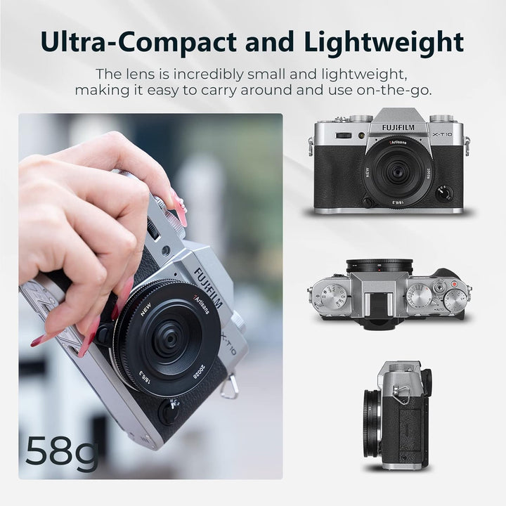 7artisans 18mm F6.3 II UFO-Objektiv, kompatibel mit Fuji X-Mount spiegellosen Kameras X-Ｍ1 X-Ｍ2 X-Ｈ1