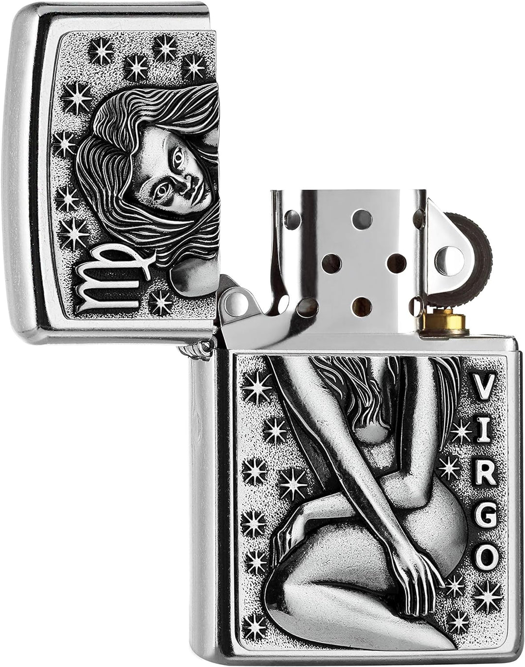 Zippo 2006499 PL 207 Virgo Tierkre. V19 Feuerzeug, Messing, Design, 5,83,81,2