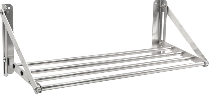 METRO Professional Klappbares Wandregal GFWS1180, Edelstahl, 80 x 30 x 26.5 cm, 30 KG, Silber