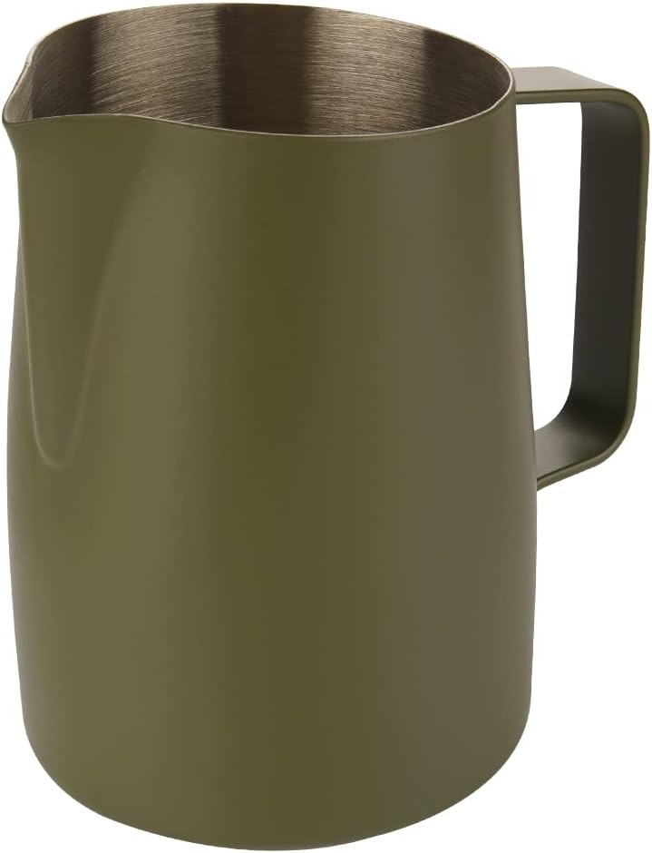 Dianoo Milchaufschäumkrug mit Griff, 600 ml Edelstahl-Dampfkrug, Espresso-Milchaufschäumer, Tasse fü