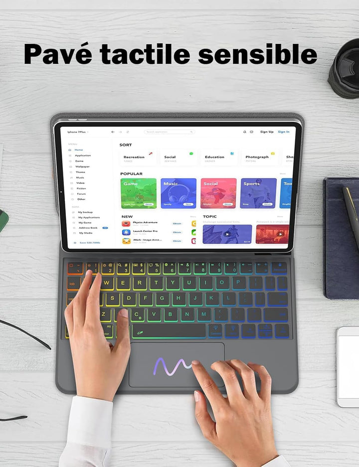 WINCHKING Magic Keyboard für iPad Air 11 Zoll (M4/M3/M2) 2026/2025/2024, Multi-Trackpad Keyboard für